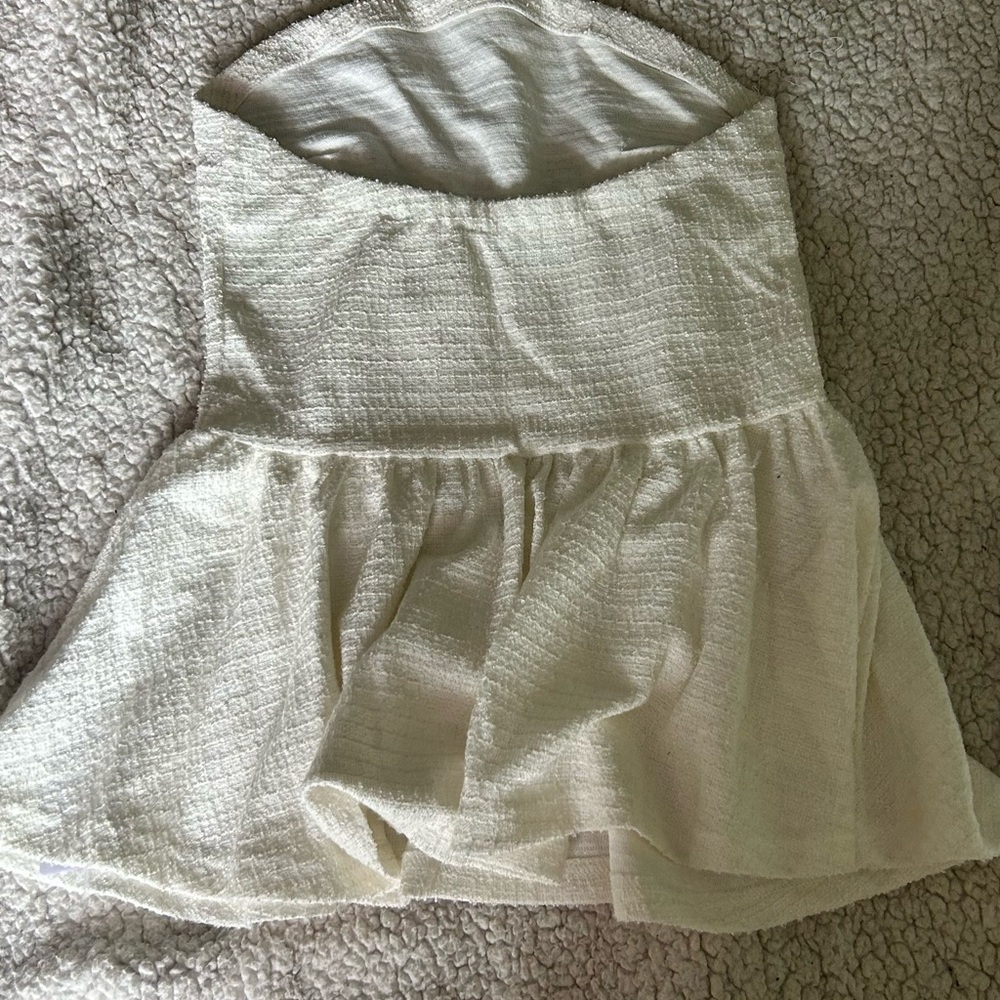 Elegant Cream Strapless Top